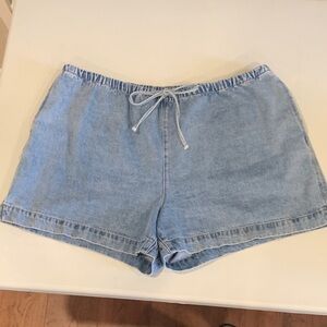 H&M Light Blue Denim Drawstring Shorts